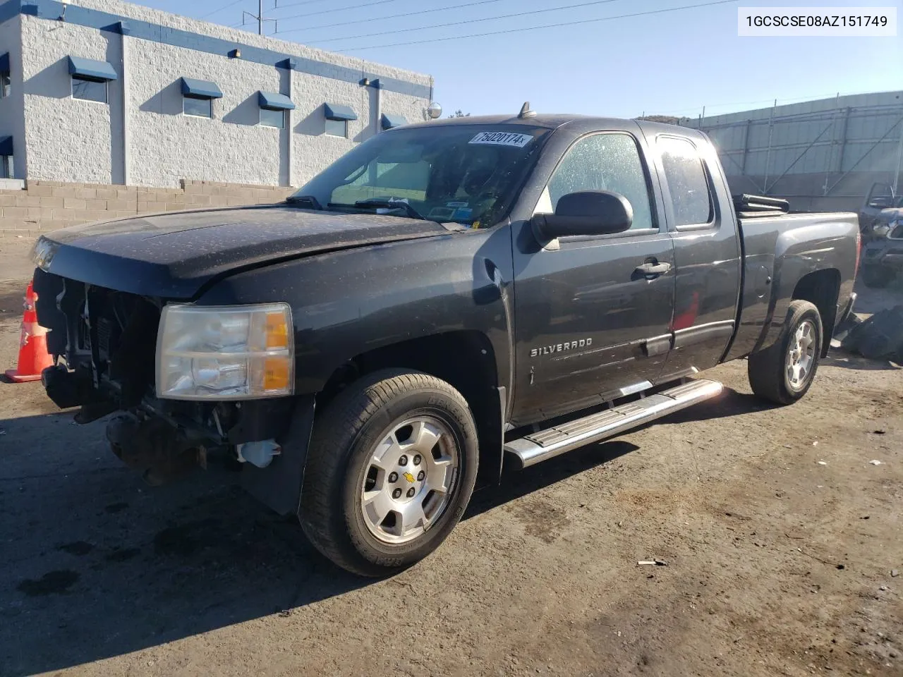 2010 Chevrolet Silverado C1500 Lt VIN: 1GCSCSE08AZ151749 Lot: 75020174