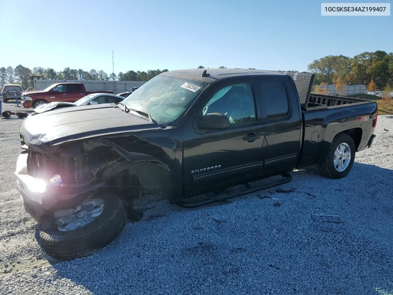 2010 Chevrolet Silverado K1500 Lt VIN: 1GCSKSE34AZ199407 Lot: 77582594