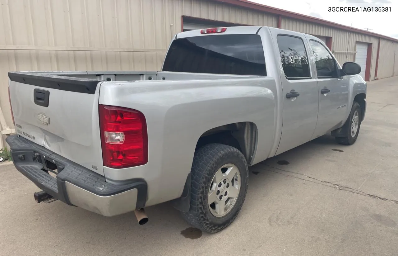 2010 Chevrolet Silverado C1500 Ls VIN: 3GCRCREA1AG136381 Lot: 78862784