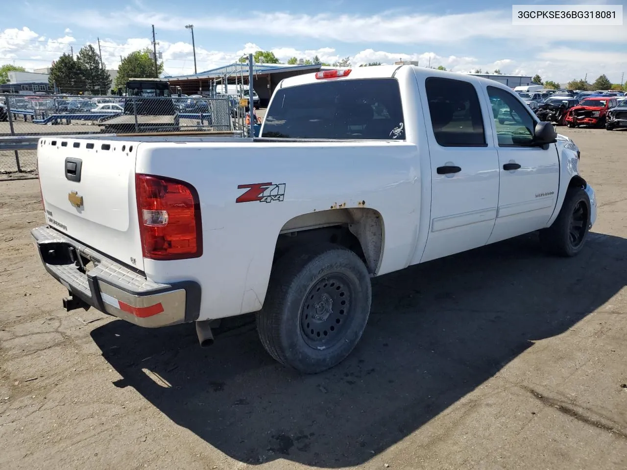 2011 Chevrolet Silverado K1500 Lt VIN: 3GCPKSE36BG318081 Lot: 55420604