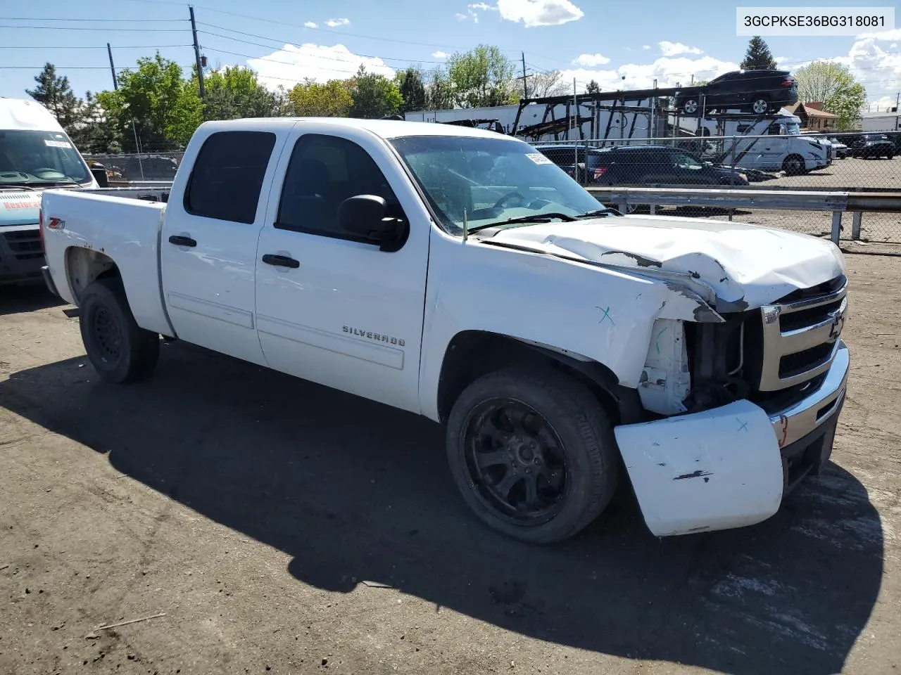 2011 Chevrolet Silverado K1500 Lt VIN: 3GCPKSE36BG318081 Lot: 55420604