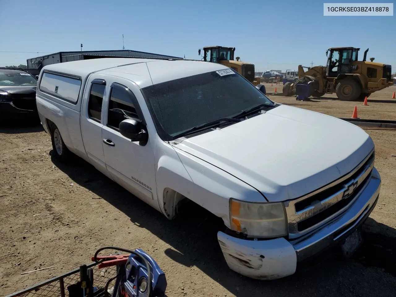 2011 Chevrolet Silverado K1500 Lt VIN: 1GCRKSE03BZ418878 Lot: 57763574