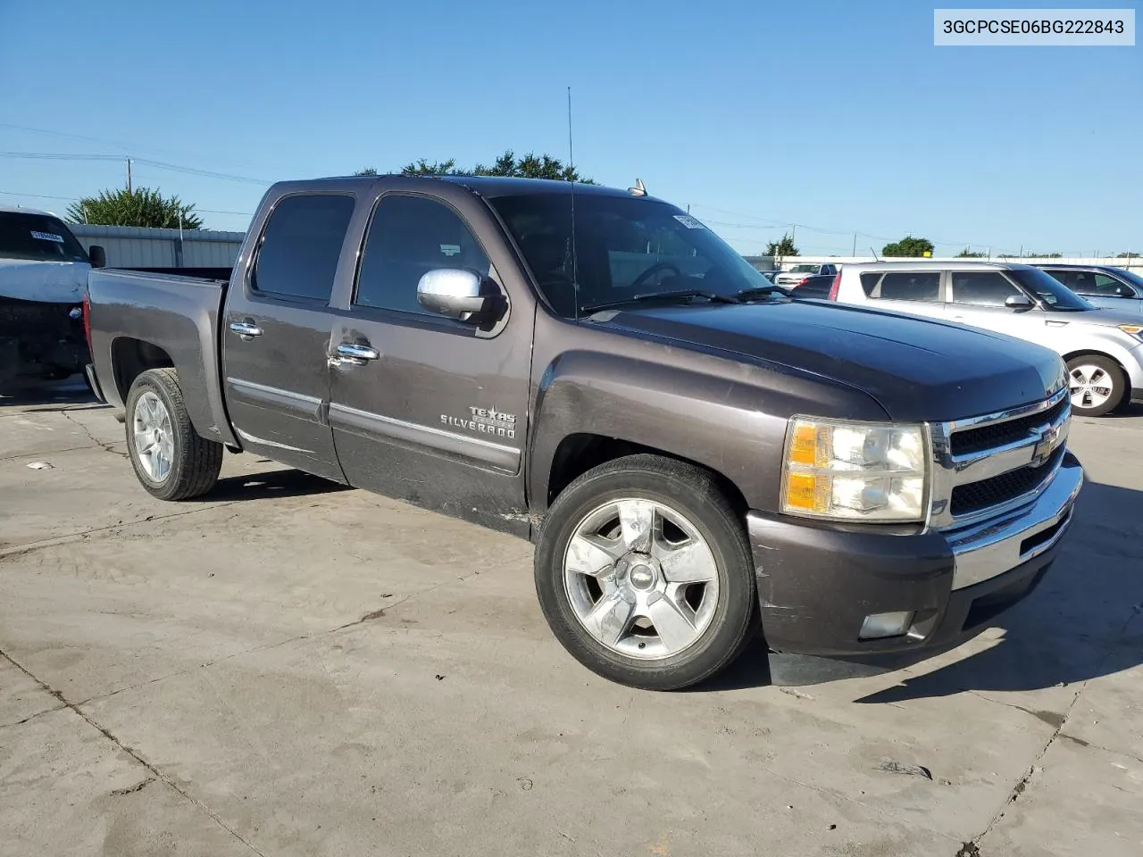 2011 Chevrolet Silverado C1500 Lt VIN: 3GCPCSE06BG222843 Lot: 57950444