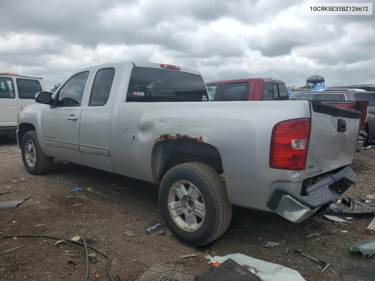 2011 Chevrolet Silverado K1500 Lt VIN: 1GCRKSE33BZ126612 Lot: 61614714