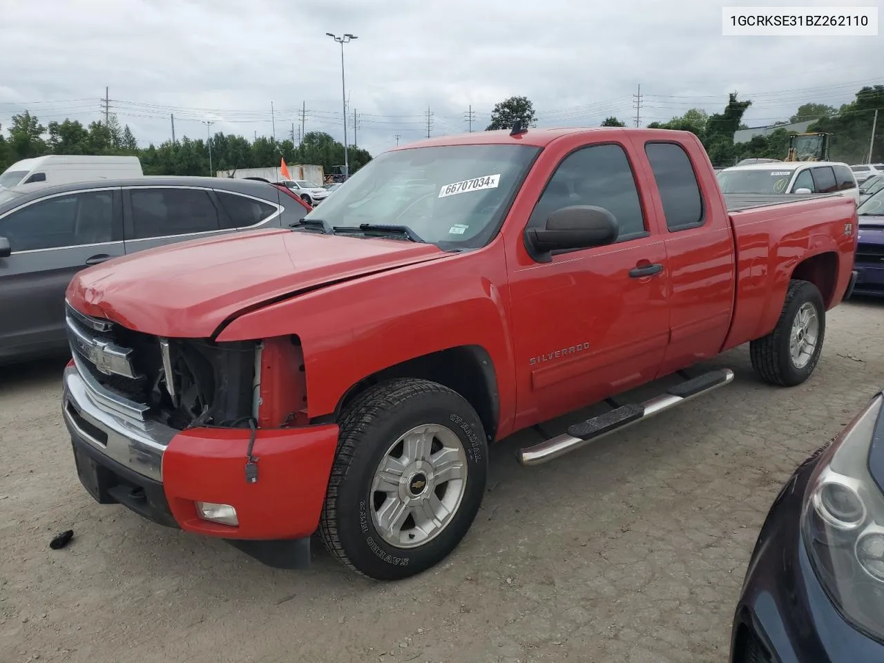 2011 Chevrolet Silverado K1500 Lt VIN: 1GCRKSE31BZ262110 Lot: 66707034