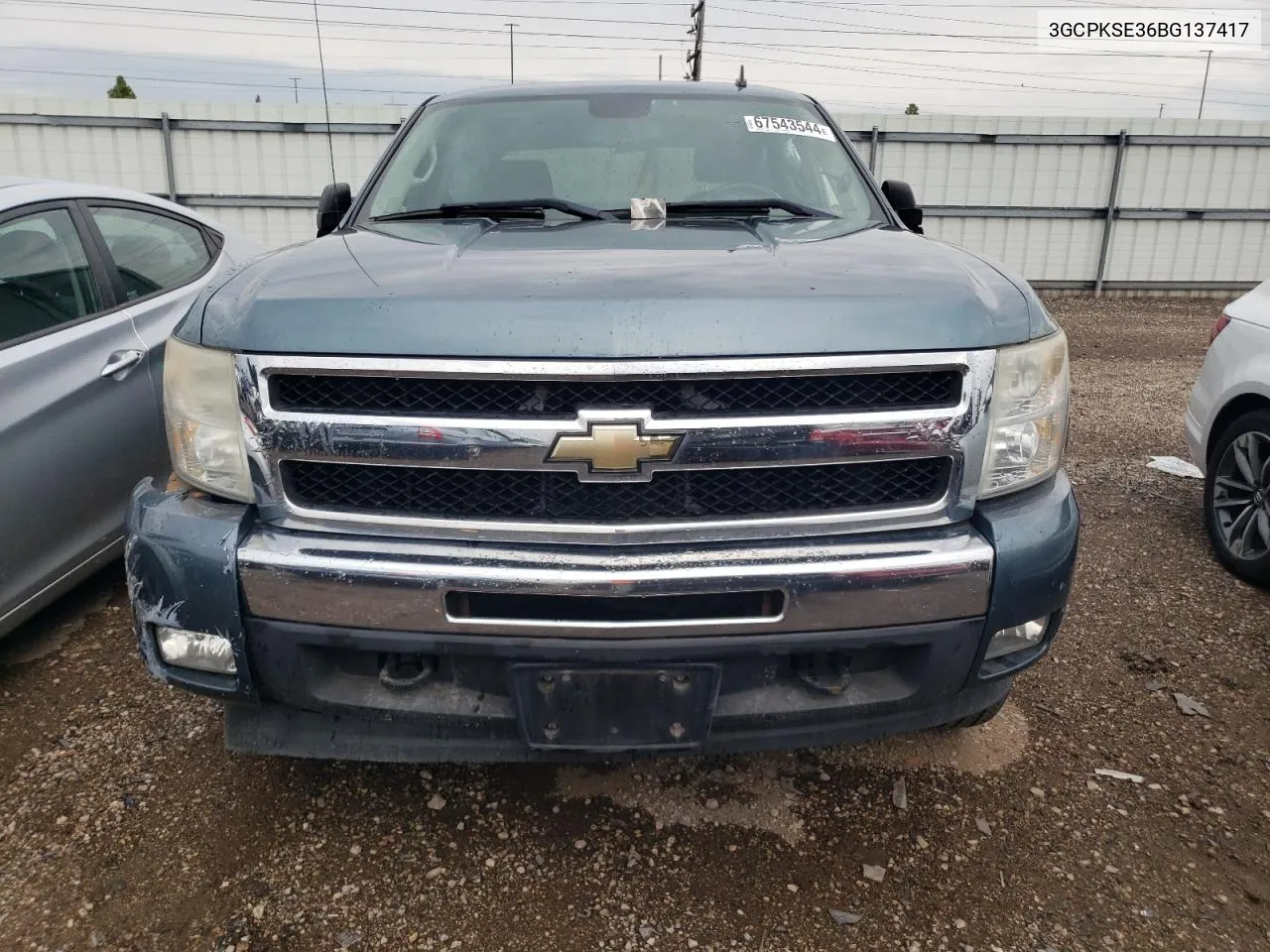 2011 Chevrolet Silverado K1500 Lt VIN: 3GCPKSE36BG137417 Lot: 67543544