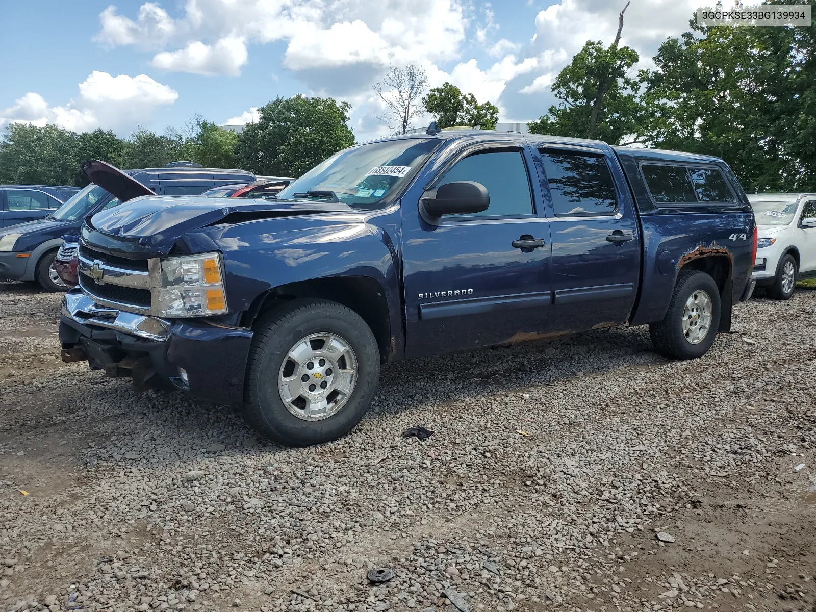 2011 Chevrolet Silverado K1500 Lt VIN: 3GCPKSE33BG139934 Lot: 68340454