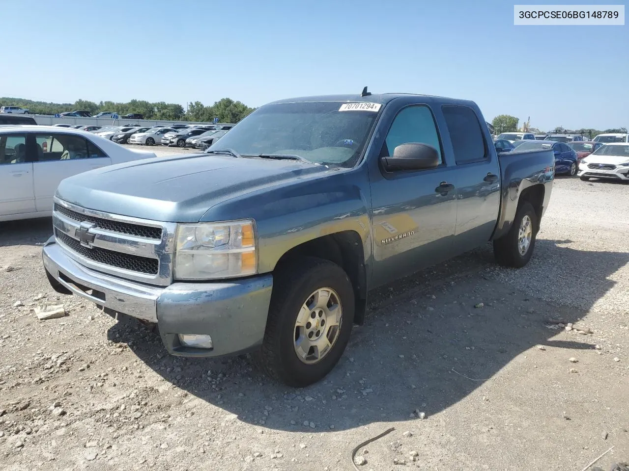 2011 Chevrolet Silverado C1500 Lt VIN: 3GCPCSE06BG148789 Lot: 70701294