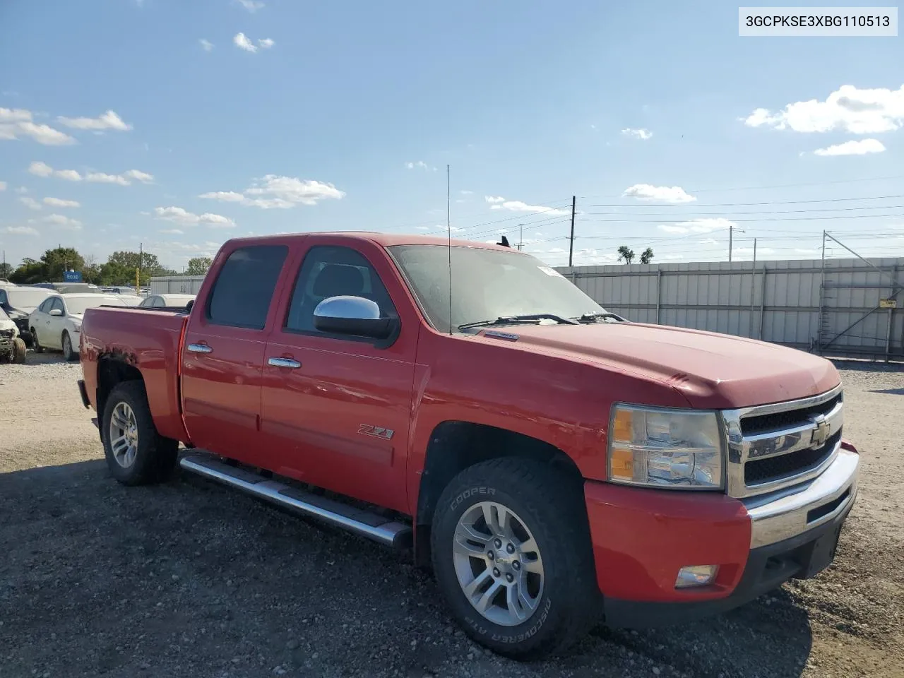 2011 Chevrolet Silverado K1500 Lt VIN: 3GCPKSE3XBG110513 Lot: 71872024