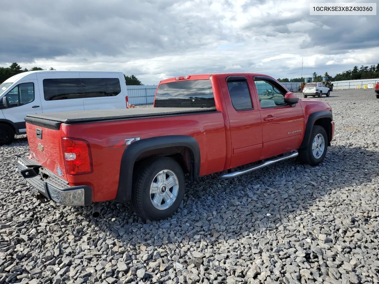 2011 Chevrolet Silverado K1500 Lt VIN: 1GCRKSE3XBZ430360 Lot: 72956904