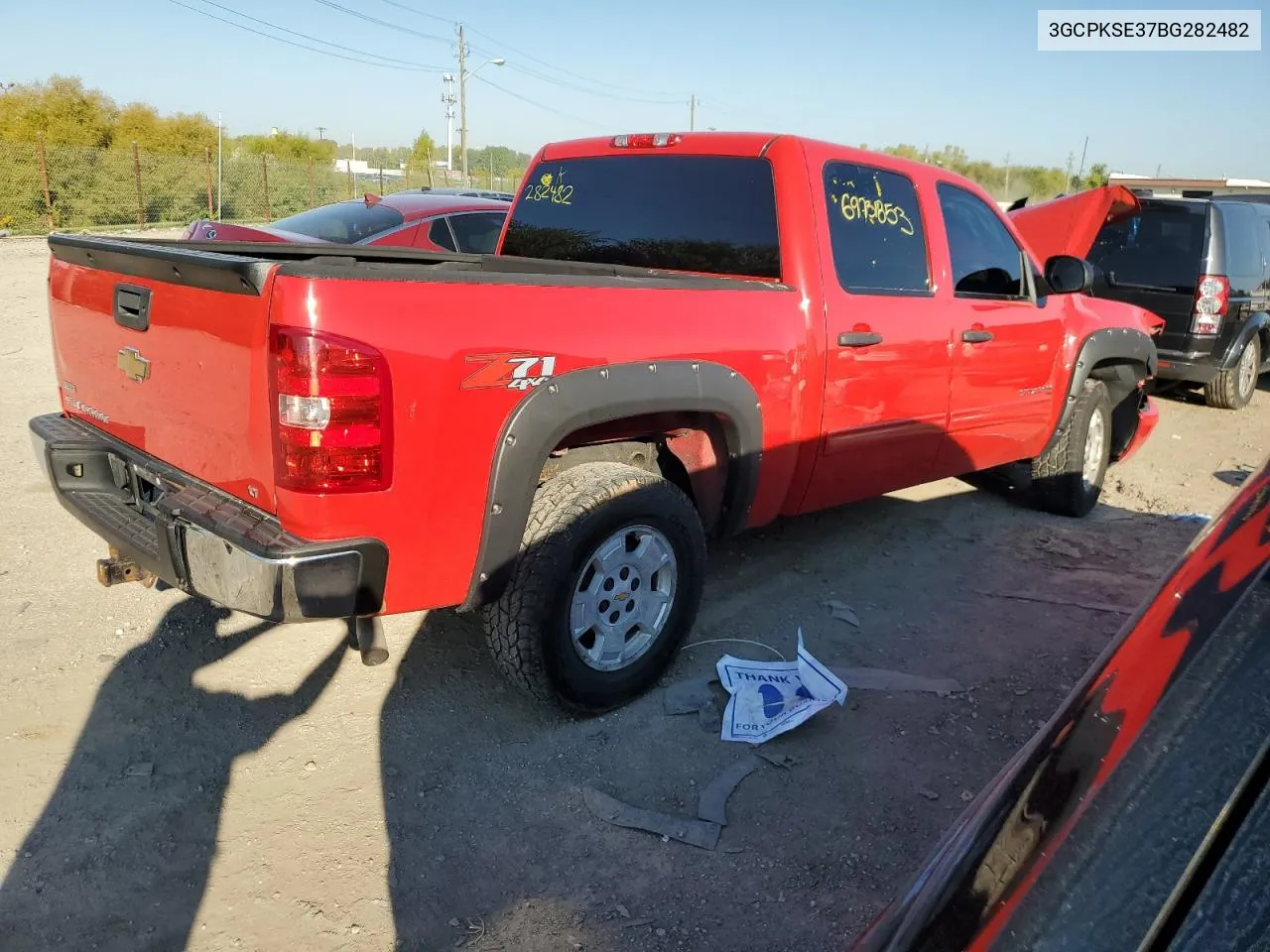 2011 Chevrolet Silverado K1500 Lt VIN: 3GCPKSE37BG282482 Lot: 74189374