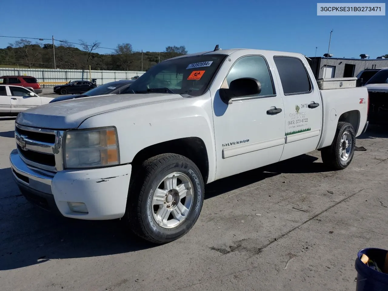 2011 Chevrolet Silverado K1500 Lt VIN: 3GCPKSE31BG273471 Lot: 76392694