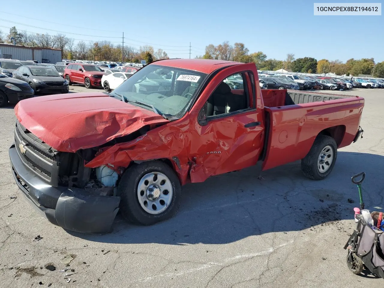 2011 Chevrolet Silverado C1500 VIN: 1GCNCPEX8BZ194612 Lot: 76974164