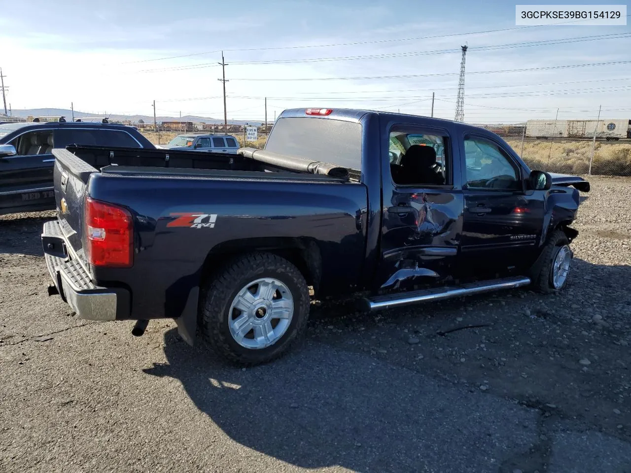 2011 Chevrolet Silverado K1500 Lt VIN: 3GCPKSE39BG154129 Lot: 77165914