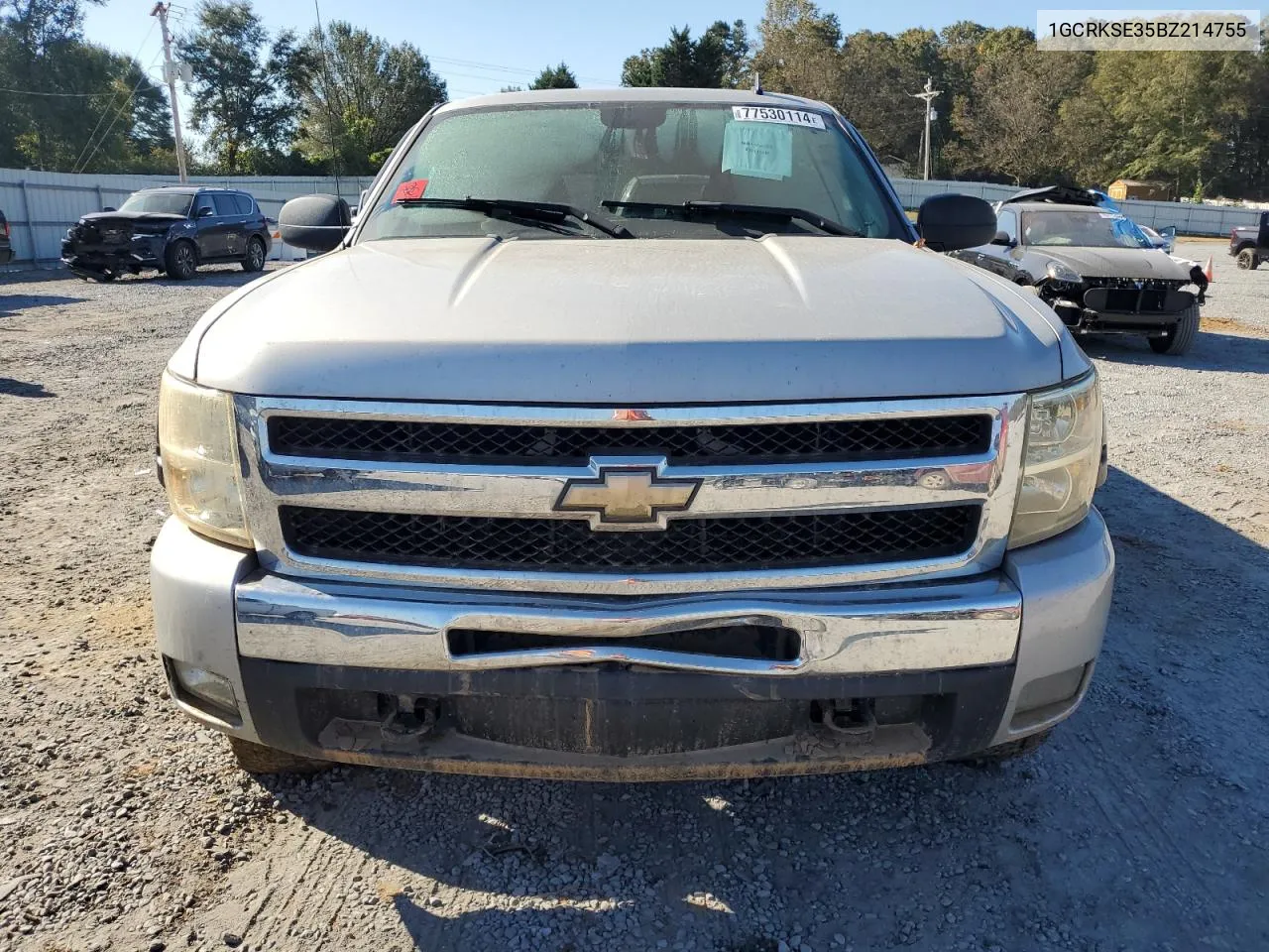 2011 Chevrolet Silverado K1500 Lt VIN: 1GCRKSE35BZ214755 Lot: 77530114