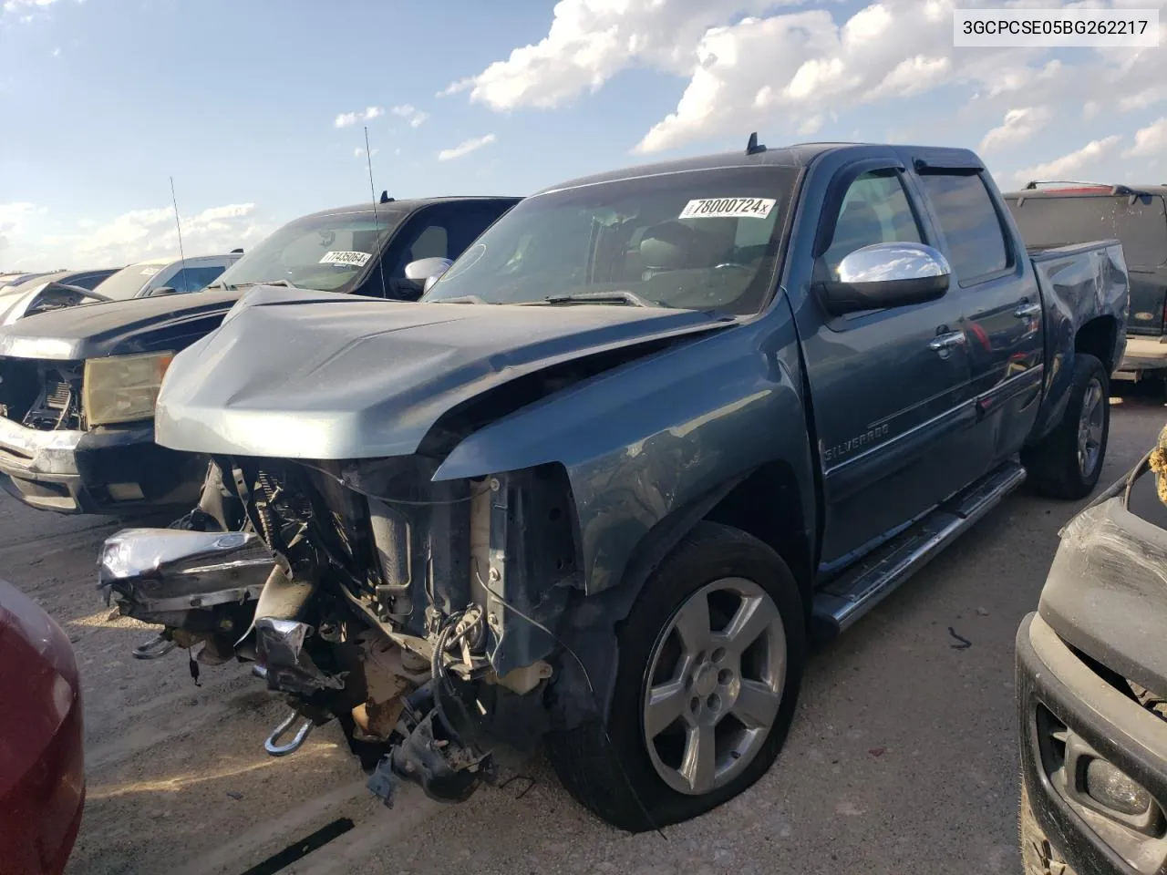 2011 Chevrolet Silverado C1500 Lt VIN: 3GCPCSE05BG262217 Lot: 78000724