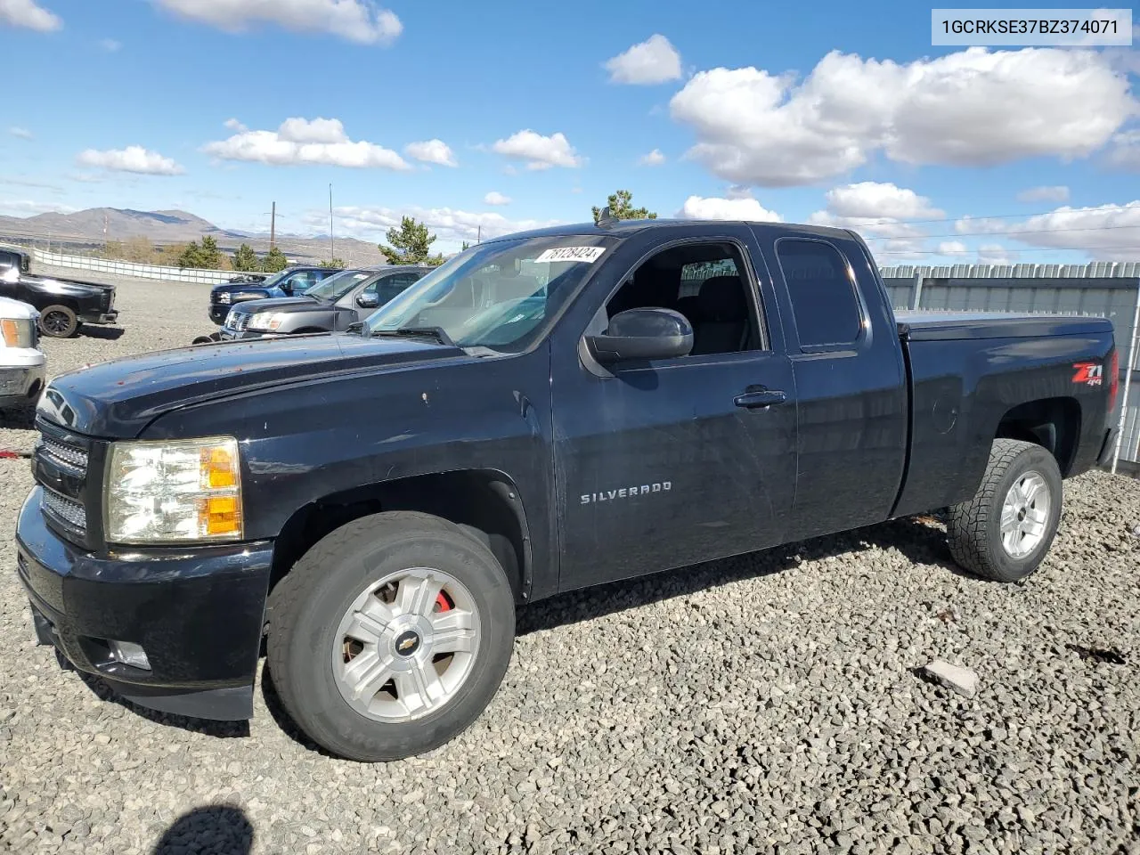 2011 Chevrolet Silverado K1500 Lt VIN: 1GCRKSE37BZ374071 Lot: 78128424