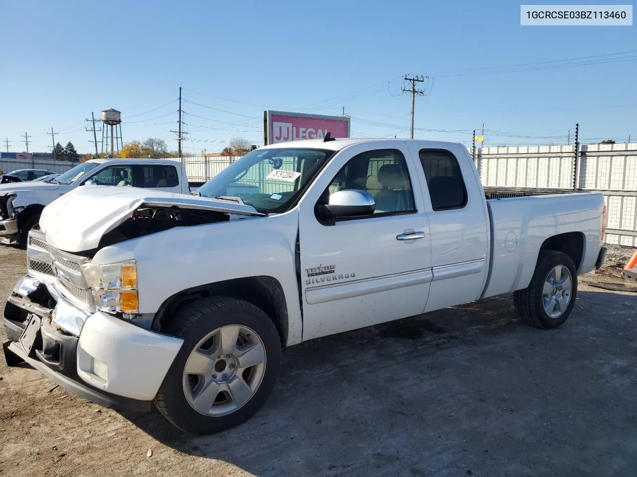 2011 Chevrolet Silverado C1500 Lt VIN: 1GCRCSE03BZ113460 Lot: 78797204