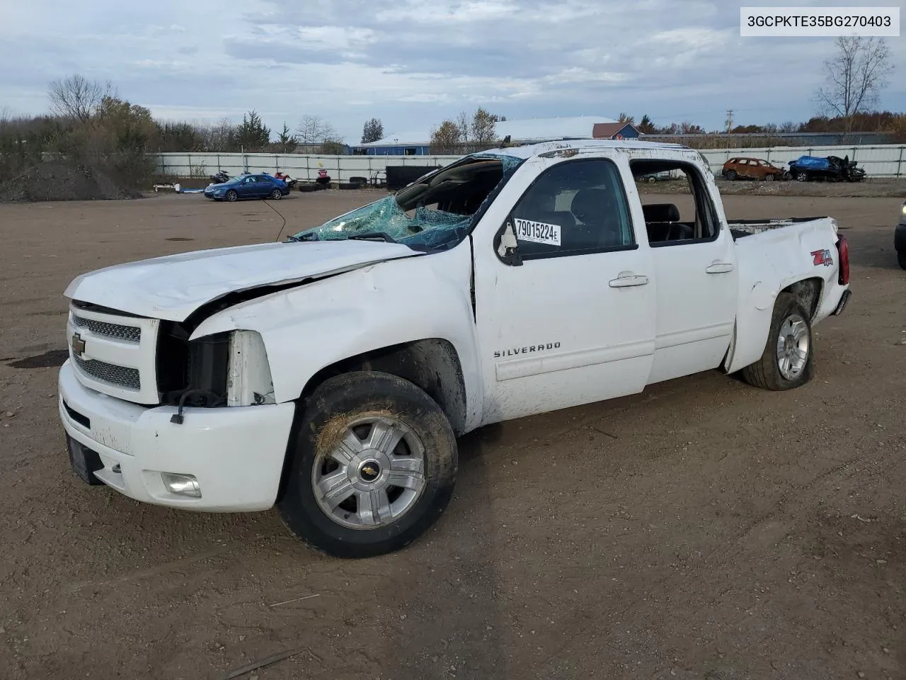 2011 Chevrolet Silverado K1500 Ltz VIN: 3GCPKTE35BG270403 Lot: 79015224