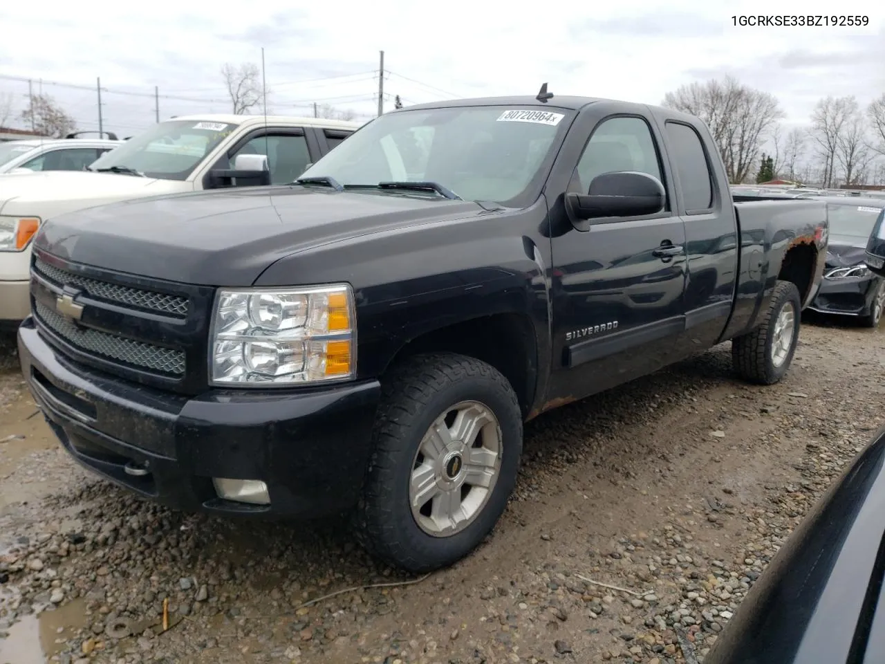 2011 Chevrolet Silverado K1500 Lt VIN: 1GCRKSE33BZ192559 Lot: 80720964