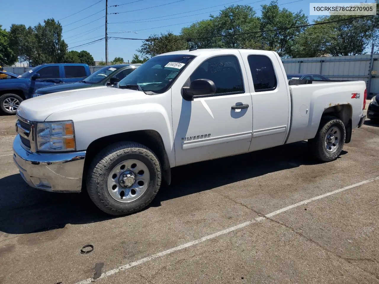 2012 Chevrolet Silverado K1500 Lt VIN: 1GCRKSE78CZ270905 Lot: 61441974