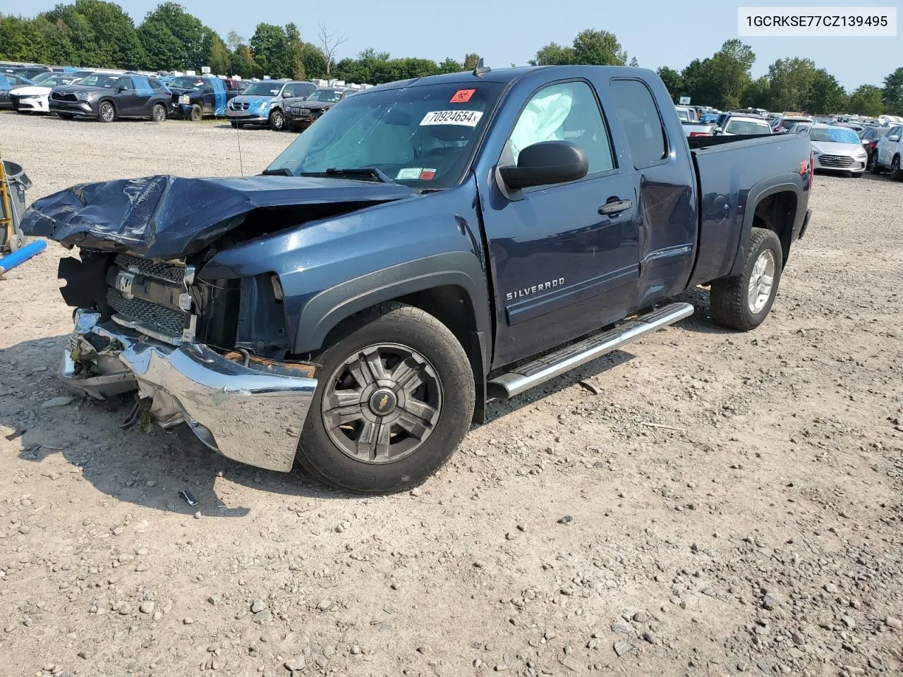 2012 Chevrolet Silverado K1500 Lt VIN: 1GCRKSE77CZ139495 Lot: 70924654