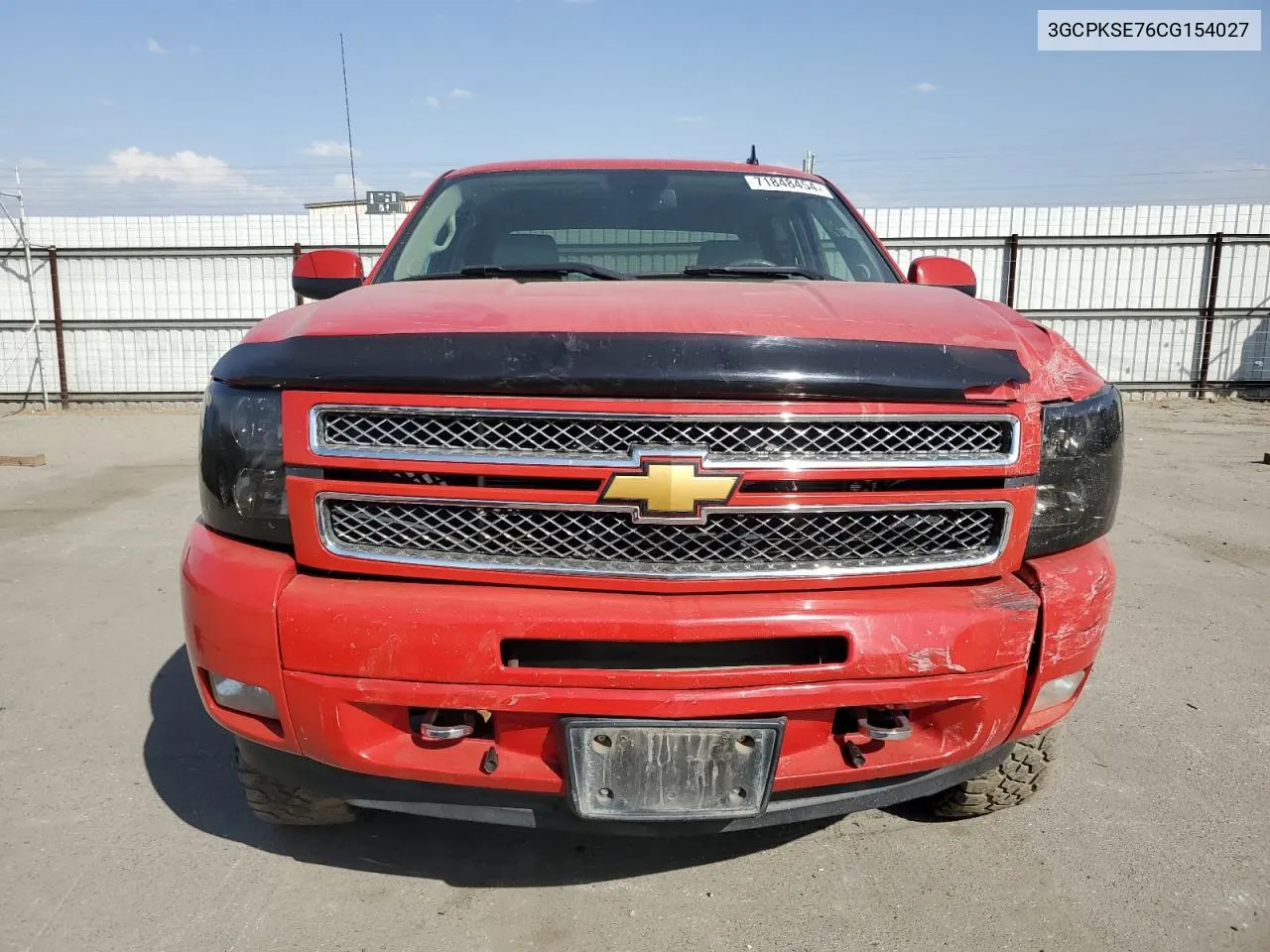 2012 Chevrolet Silverado K1500 Lt VIN: 3GCPKSE76CG154027 Lot: 71848454