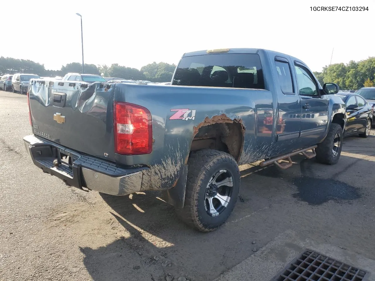 2012 Chevrolet Silverado K1500 Lt VIN: 1GCRKSE74CZ103294 Lot: 71987104