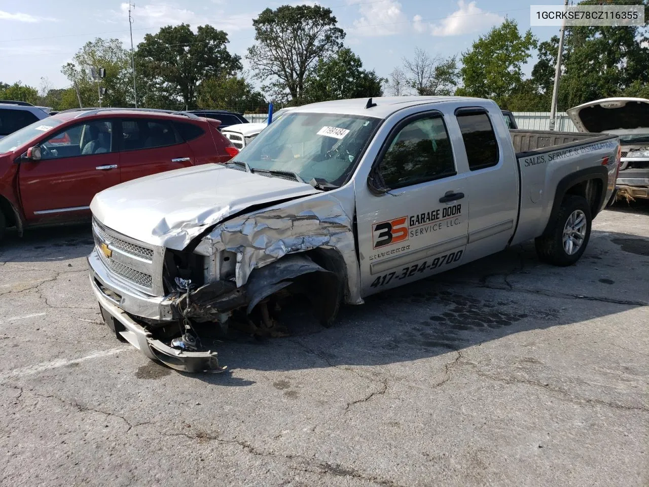 2012 Chevrolet Silverado K1500 Lt VIN: 1GCRKSE78CZ116355 Lot: 71991484