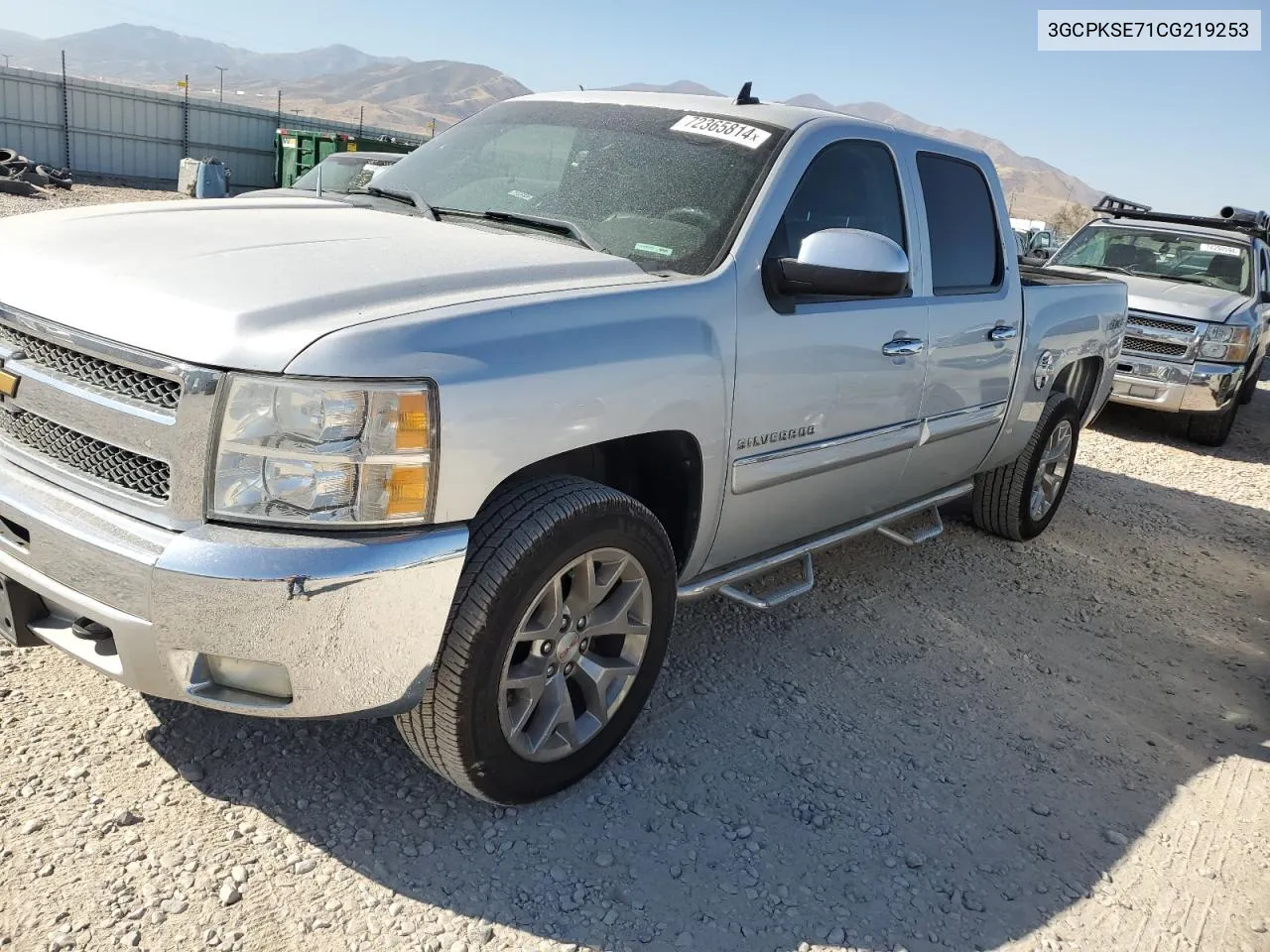 2012 Chevrolet Silverado K1500 Lt VIN: 3GCPKSE71CG219253 Lot: 72365814