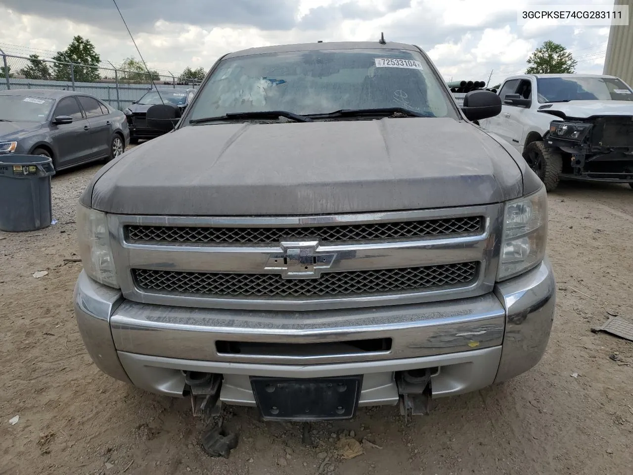 2012 Chevrolet Silverado K1500 Lt VIN: 3GCPKSE74CG283111 Lot: 72533104