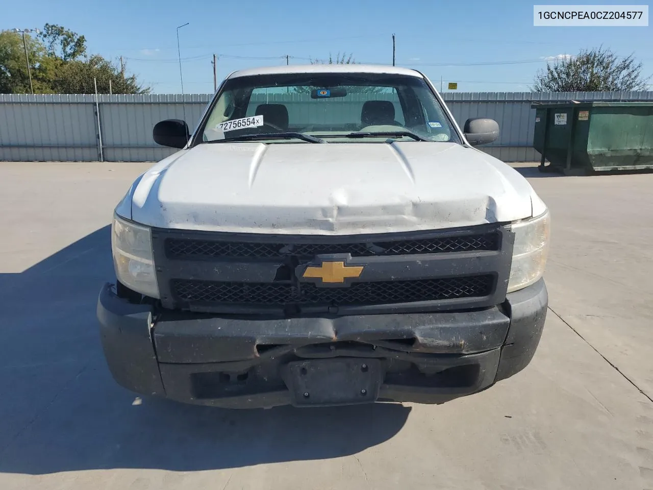 2012 Chevrolet Silverado C1500 VIN: 1GCNCPEA0CZ204577 Lot: 72756554