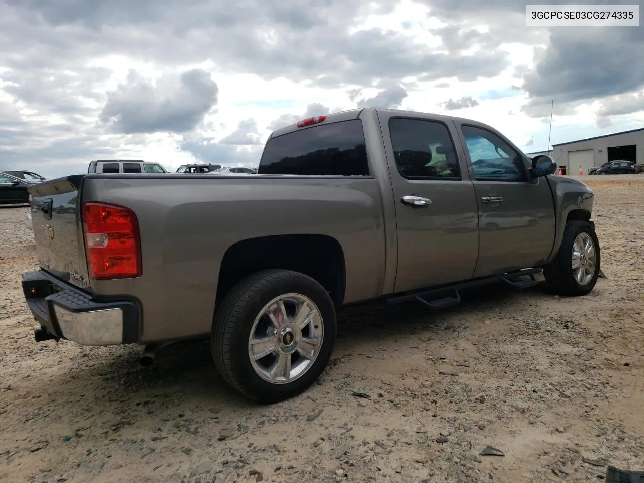 2012 Chevrolet Silverado C1500 Lt VIN: 3GCPCSE03CG274335 Lot: 73971504