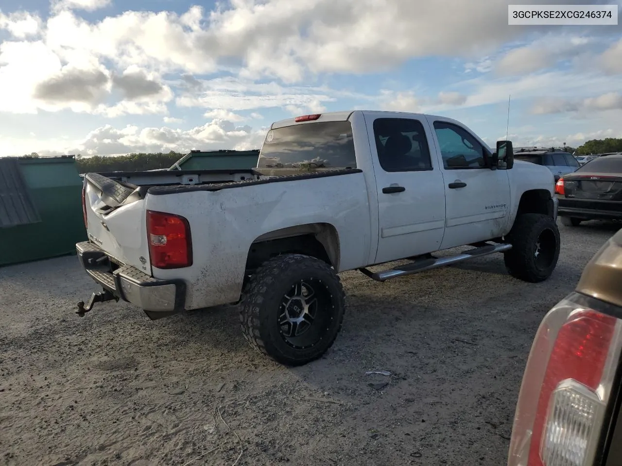 2012 Chevrolet Silverado K1500 Lt VIN: 3GCPKSE2XCG246374 Lot: 74093654