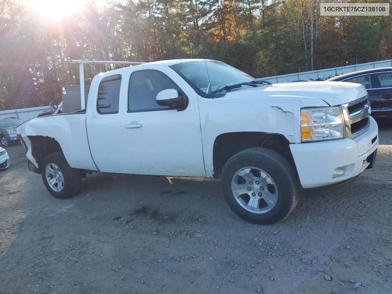 2012 Chevrolet Silverado K1500 Ltz VIN: 1GCRKTE75CZ138108 Lot: 77880864