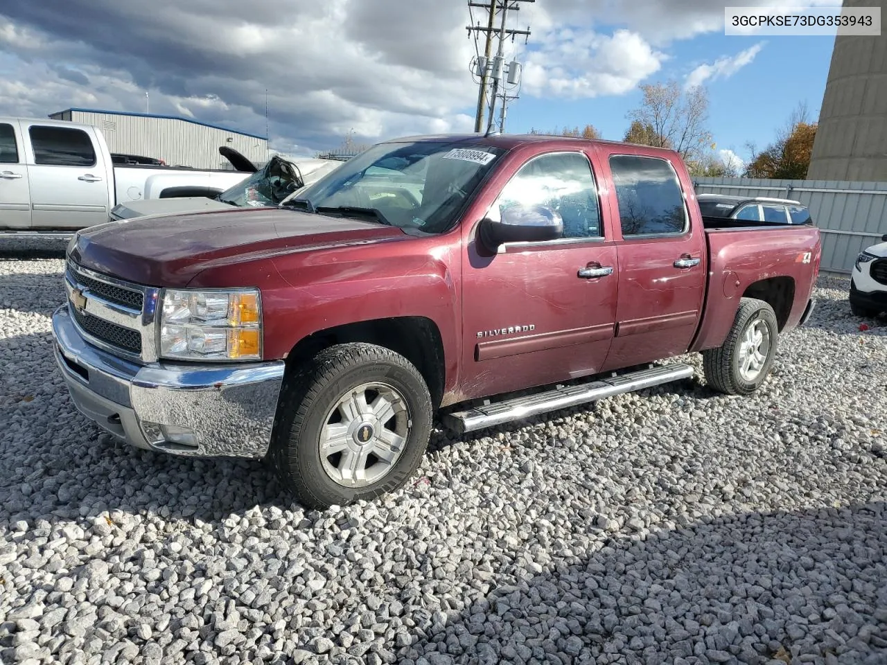 2013 Chevrolet Silverado K1500 Lt VIN: 3GCPKSE73DG353943 Lot: 75808994