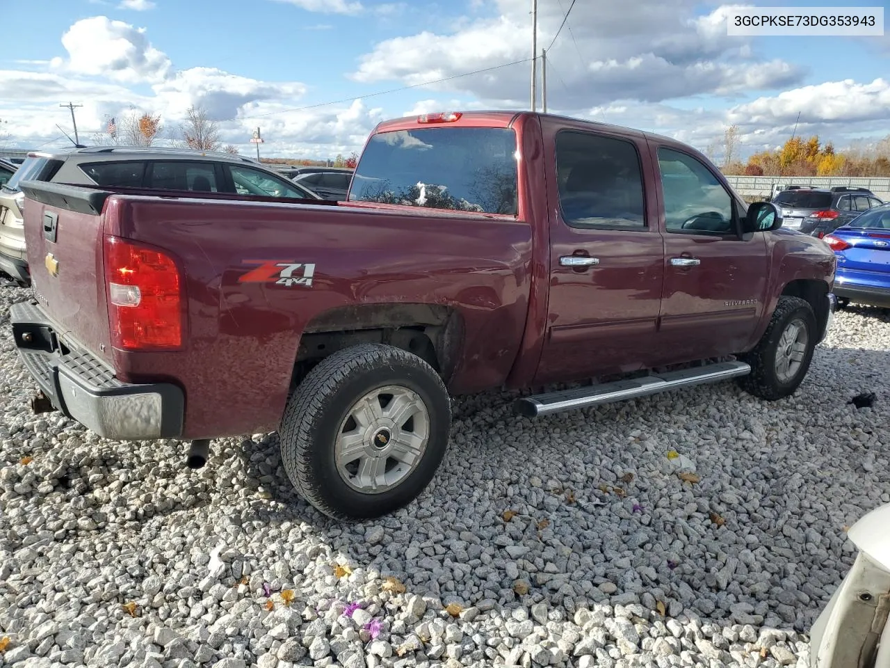 2013 Chevrolet Silverado K1500 Lt VIN: 3GCPKSE73DG353943 Lot: 75808994