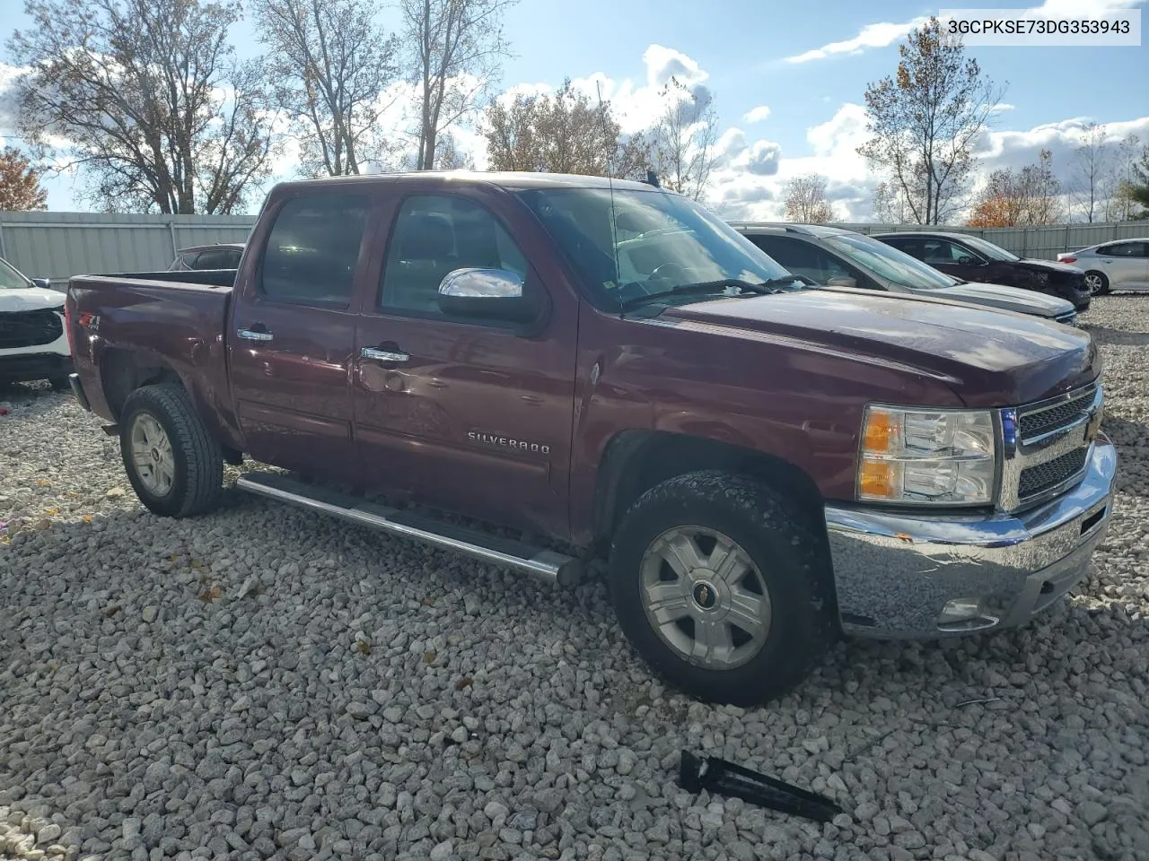 2013 Chevrolet Silverado K1500 Lt VIN: 3GCPKSE73DG353943 Lot: 75808994