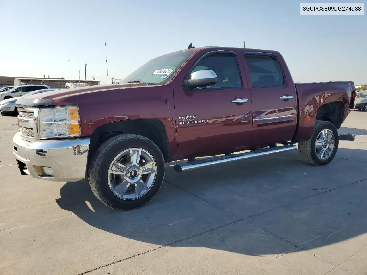 2013 Chevrolet Silverado C1500 Lt VIN: 3GCPCSE09DG274938 Lot: 75987624