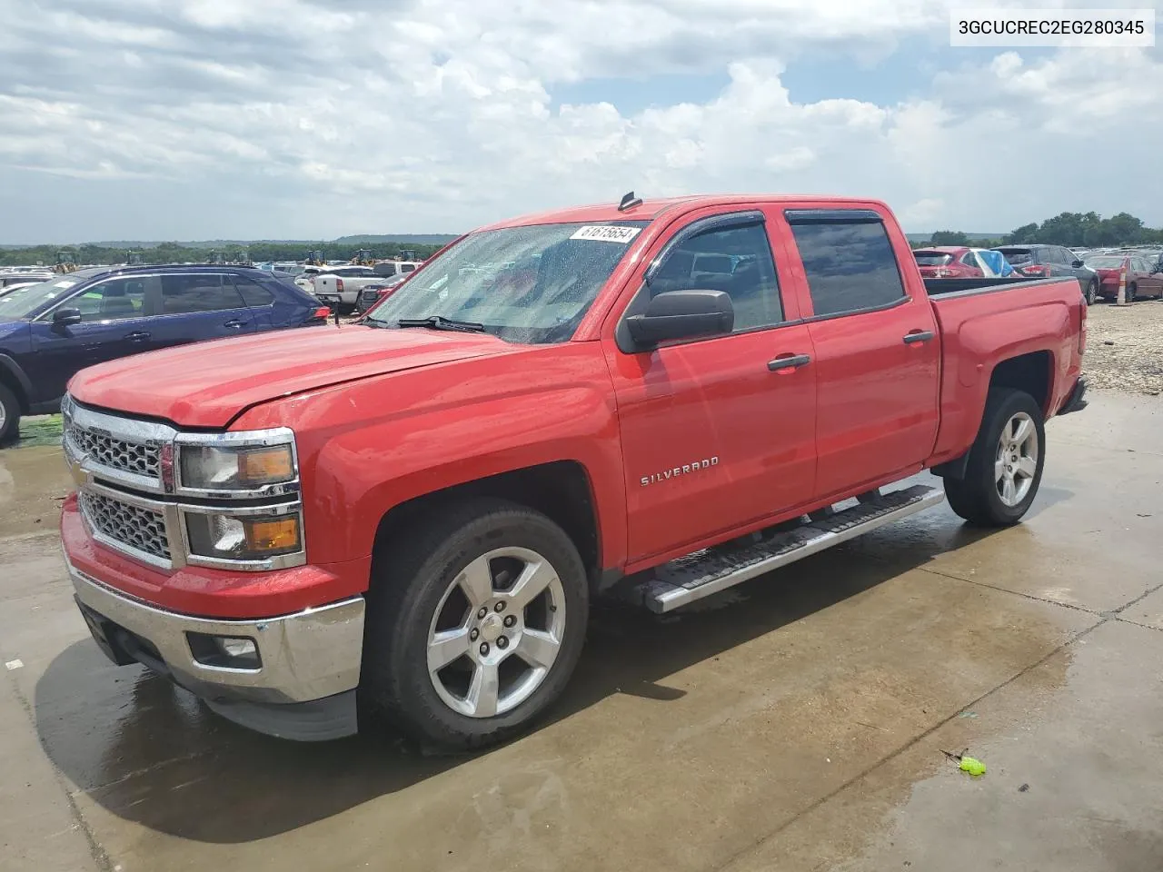 2014 Chevrolet Silverado C1500 Lt VIN: 3GCUCREC2EG280345 Lot: 61615654