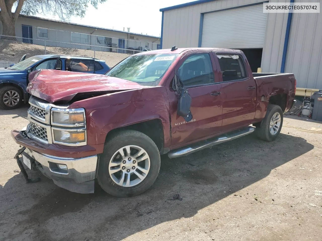 2014 Chevrolet Silverado K1500 Lt VIN: 3GCUKREC1EG570742 Lot: 68882484