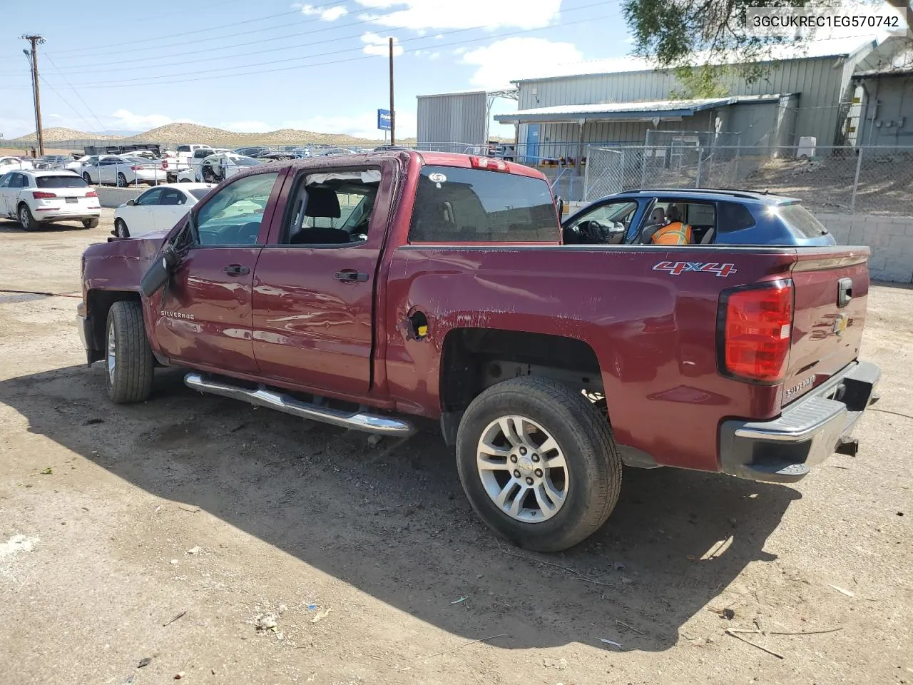 2014 Chevrolet Silverado K1500 Lt VIN: 3GCUKREC1EG570742 Lot: 68882484