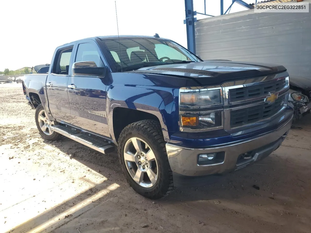 2014 Chevrolet Silverado C1500 Lt VIN: 3GCPCREC2EG322851 Lot: 74026514