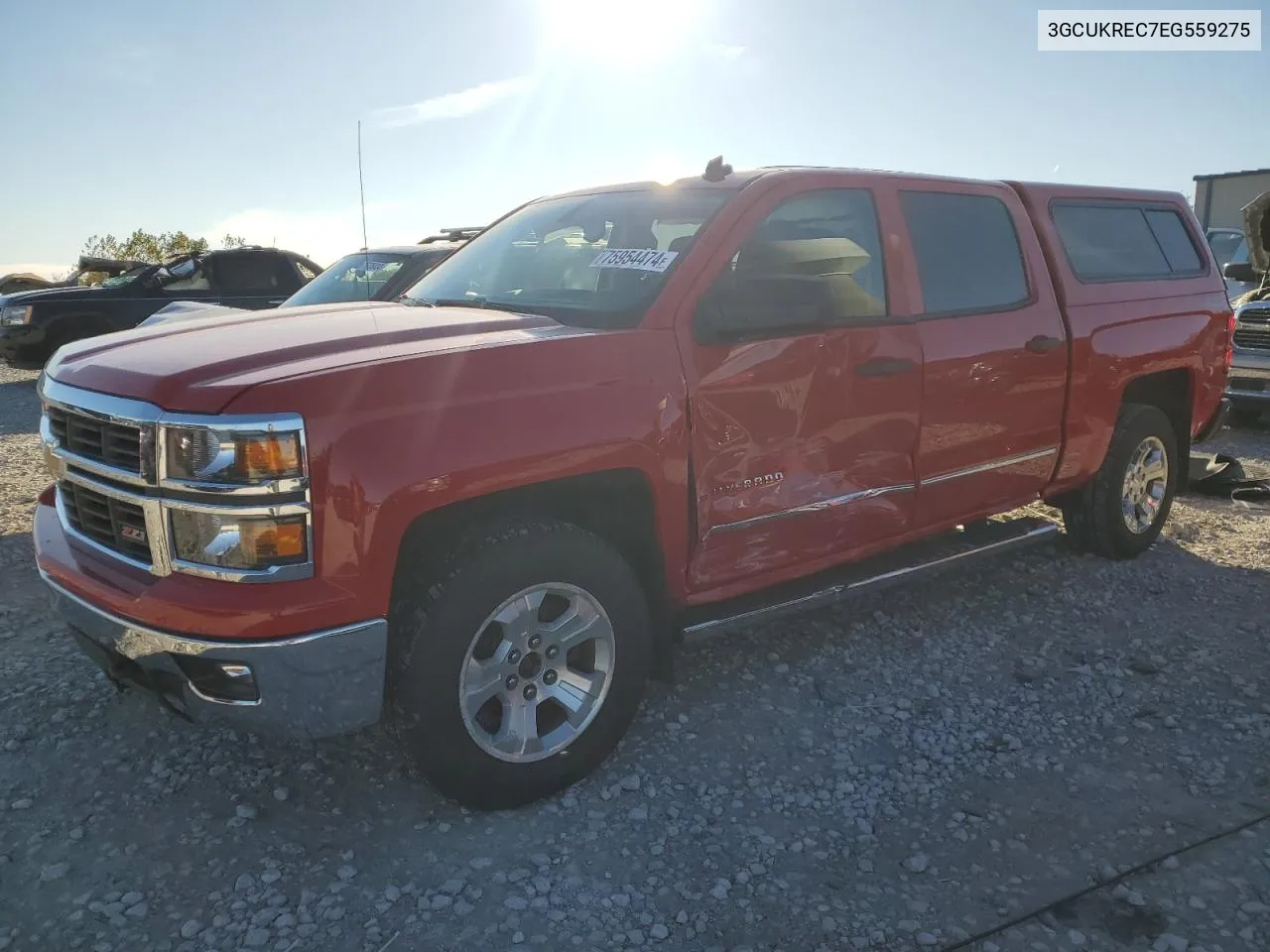 2014 Chevrolet Silverado K1500 Lt VIN: 3GCUKREC7EG559275 Lot: 75954474