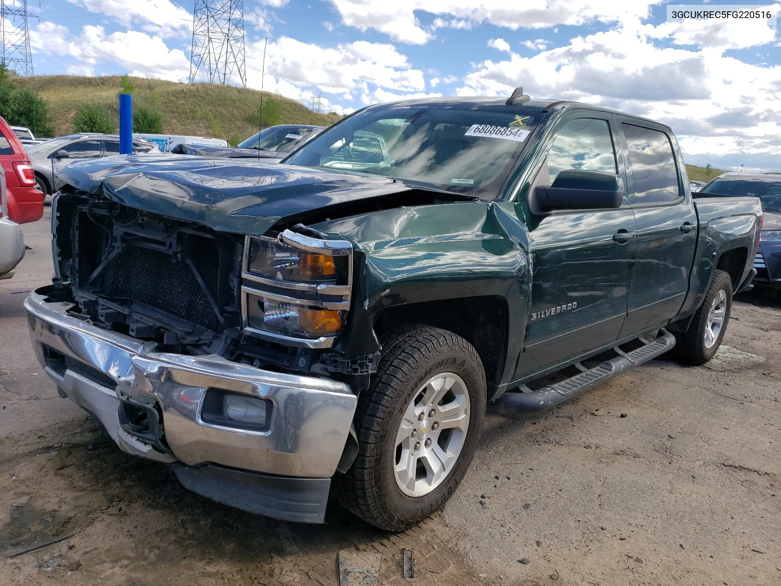 2015 Chevrolet Silverado K1500 Lt VIN: 3GCUKREC5FG220516 Lot: 68086854