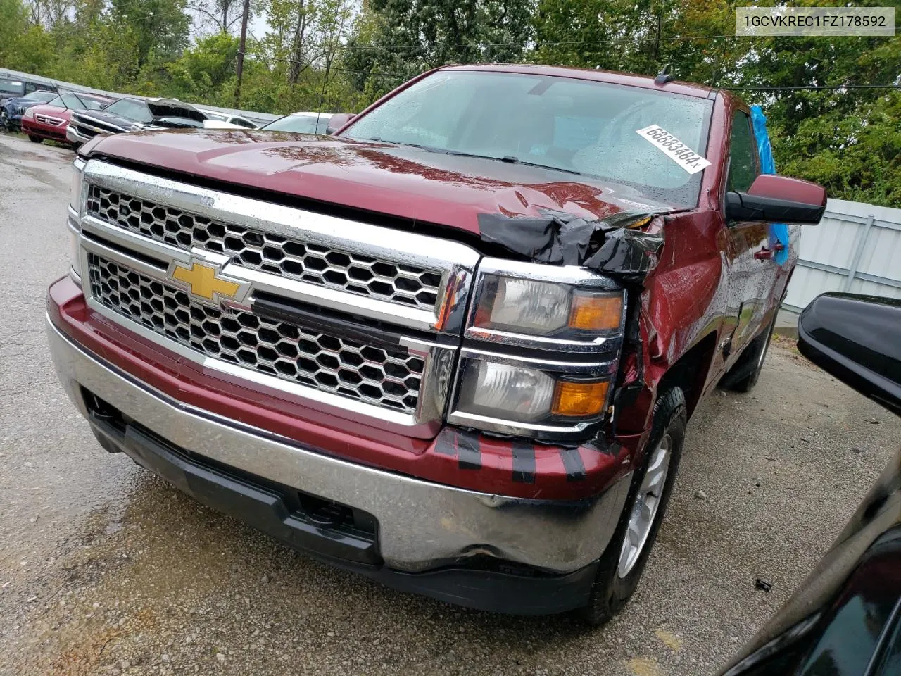 1GCVKREC1FZ178592 2015 Chevrolet Silverado K1500 Lt