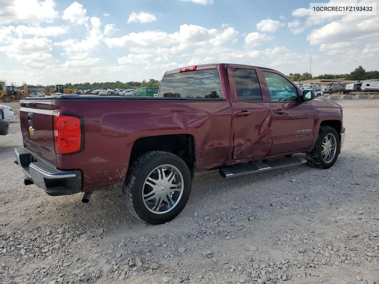 2015 Chevrolet Silverado C1500 Lt VIN: 1GCRCREC1FZ193432 Lot: 71644304