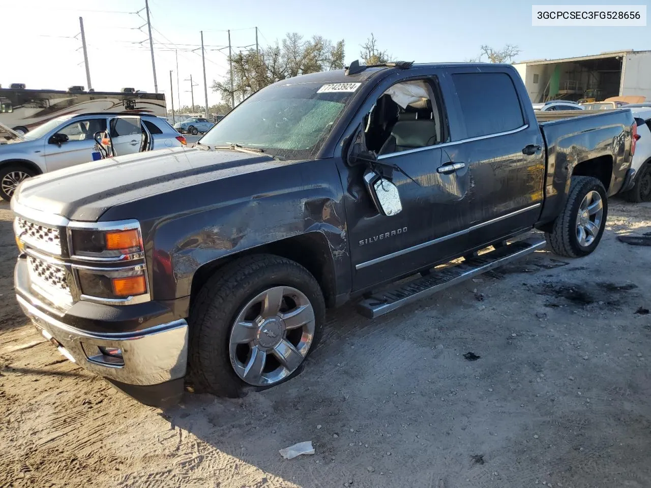 2015 Chevrolet Silverado C1500 Ltz VIN: 3GCPCSEC3FG528656 Lot: 77423924