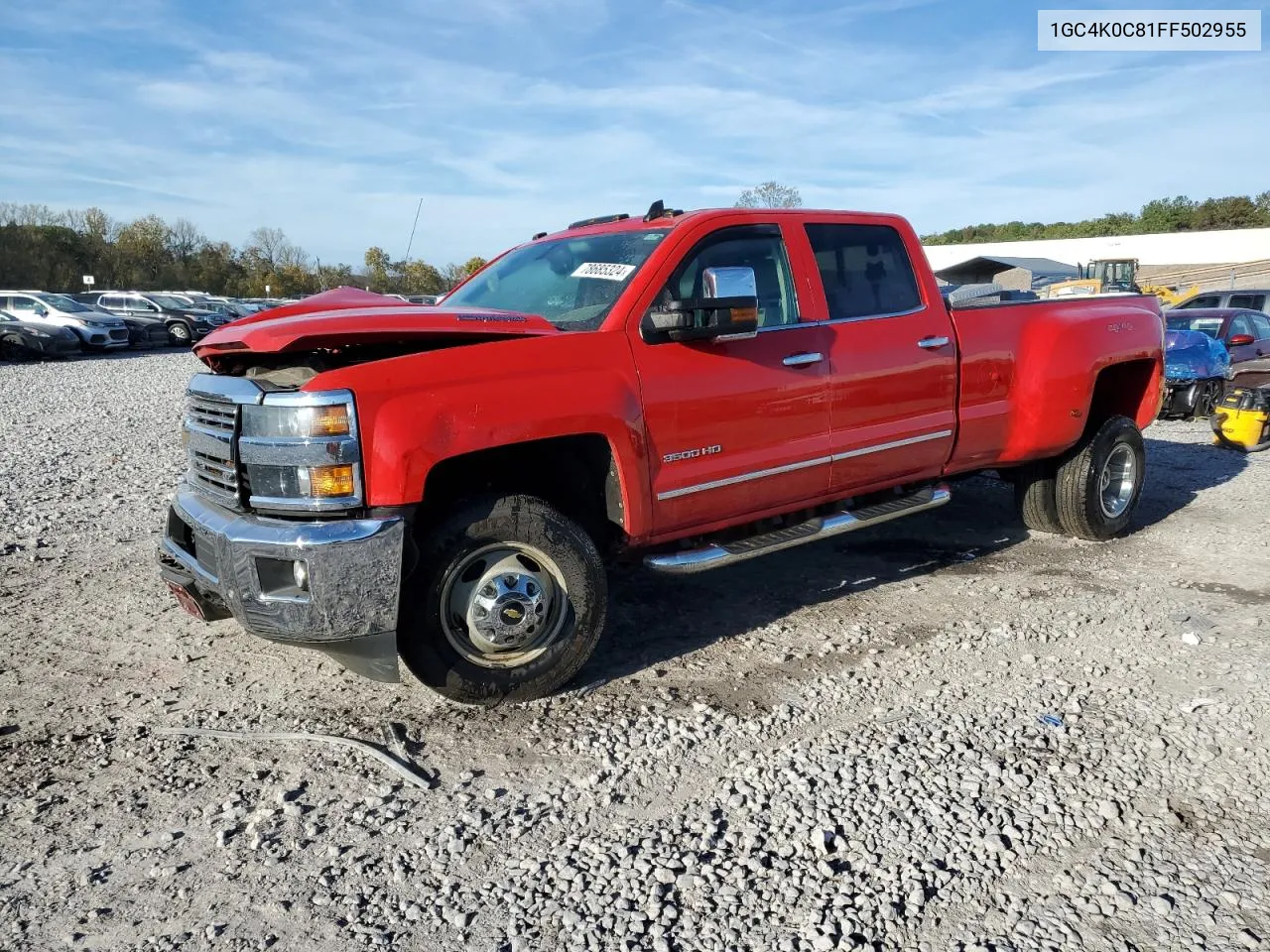 2015 Chevrolet Silverado K3500 Ltz VIN: 1GC4K0C81FF502955 Lot: 78685324