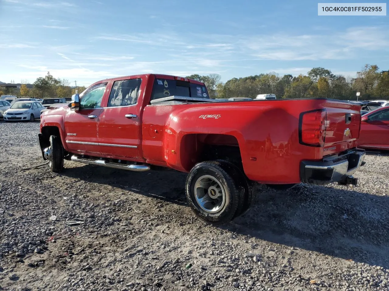 2015 Chevrolet Silverado K3500 Ltz VIN: 1GC4K0C81FF502955 Lot: 78685324